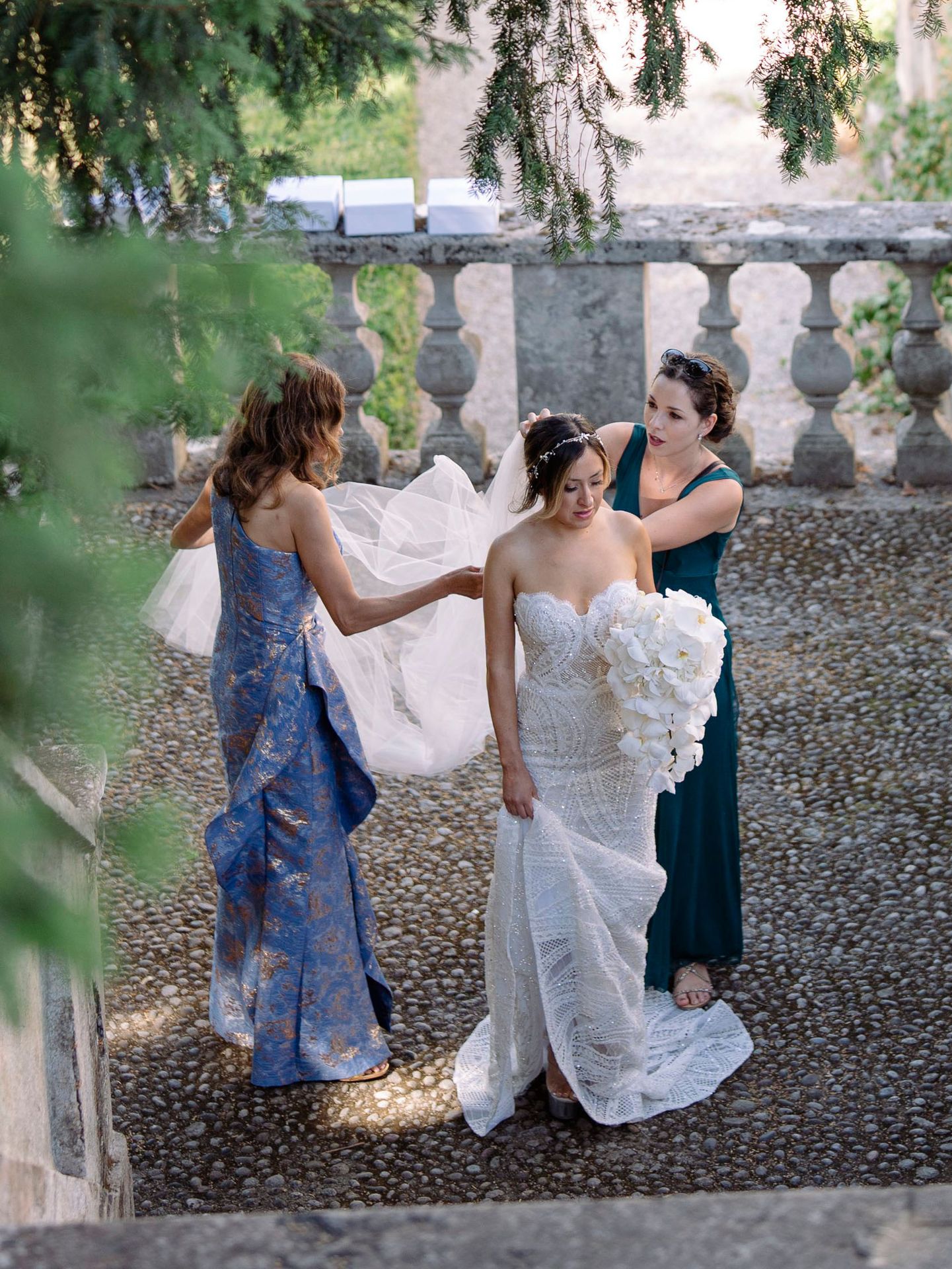 Federica Crasnich managing event production for a destination wedding